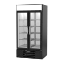 Beverage-Air MMF35HC-1-B 39 1/2" Two Section Display Freezer w/ Swing Doors - Bottom Mount Compressor, Black, 115v thumbnail 2