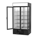 Beverage-Air MMF35HC-1-B 39 1/2" Two Section Display Freezer w/ Swing Doors - Bottom Mount Compressor, Black, 115v thumbnail 4