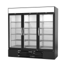 Beverage-Air MMF72HC-1-B 75" Three Section Display Freezer w/ Swing Doors - Bottom Mount Compressor, Black, 230v thumbnail 3