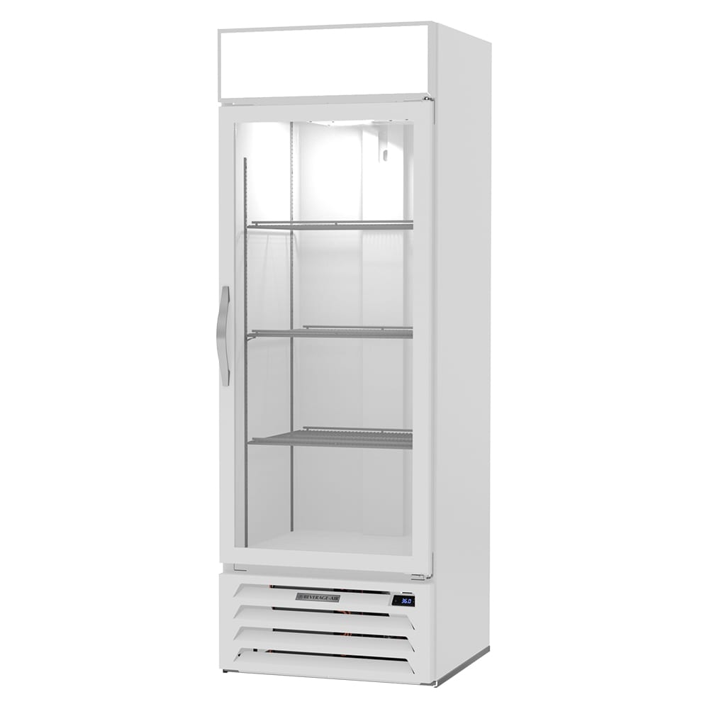 Beverage-Air MMR19HC-1-W 27 1/4" MarketMax™ One Section Glass Door Merchandiser - (1) Right Hinge Door, White, 115v