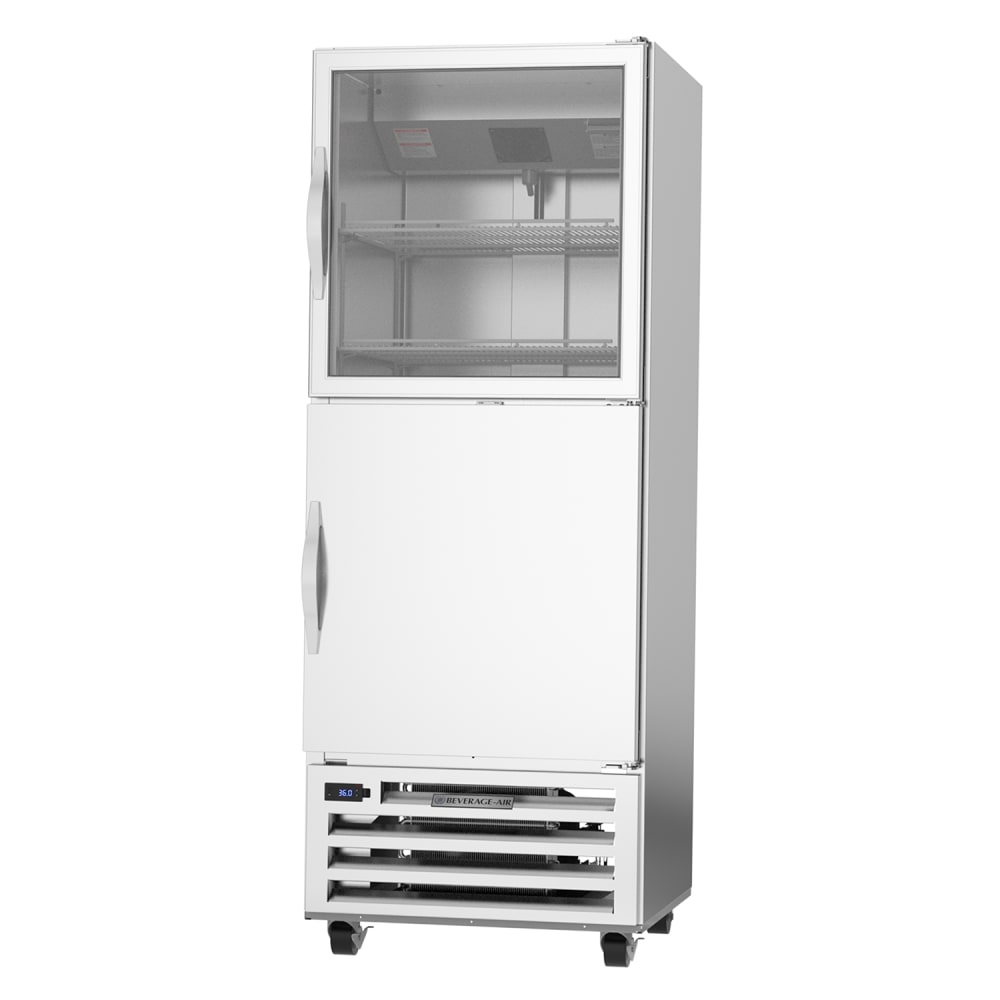Beverage-Air RI18HC-HGS 27 1/4" One Section Reach In Refrigerator, (1) Glass Door, (1) Solid Door, Right Hinge, 115v