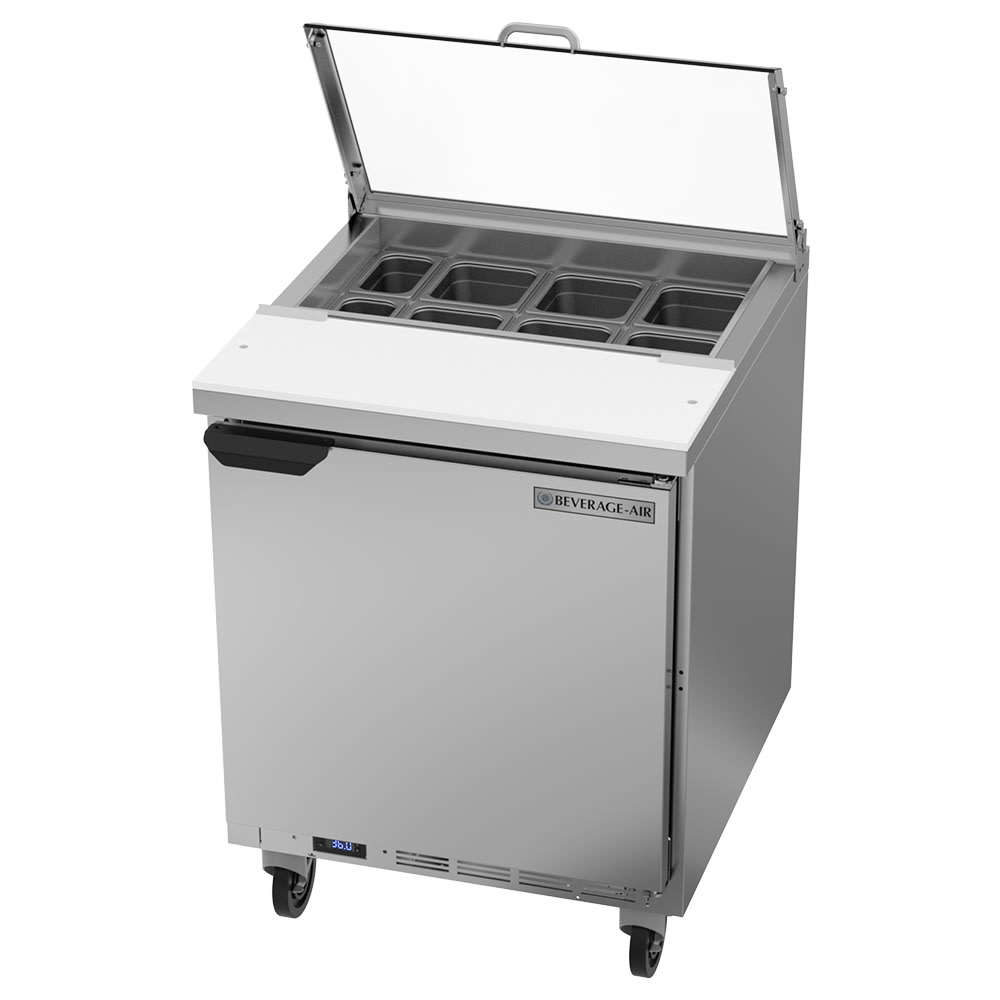 Beverage-Air SPE27HC-CL 27" Hydrocarbon Series Sandwich/Salad Prep Table w/ Refrigerated Base, 115v