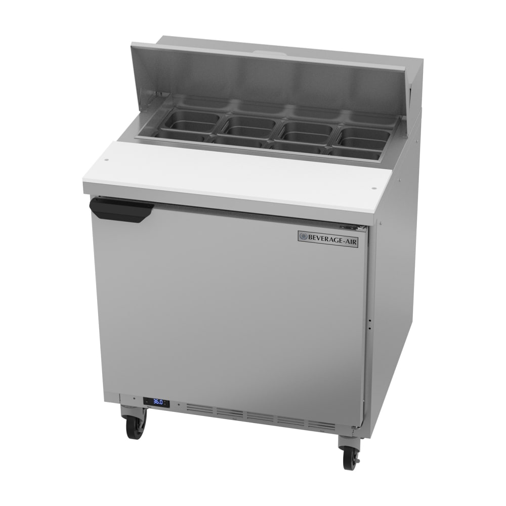 Beverage-Air SPE32HC-08 32" Hydrocarbon Series Sandwich/Salad Prep Table w/ Refrigerated Base, 115v