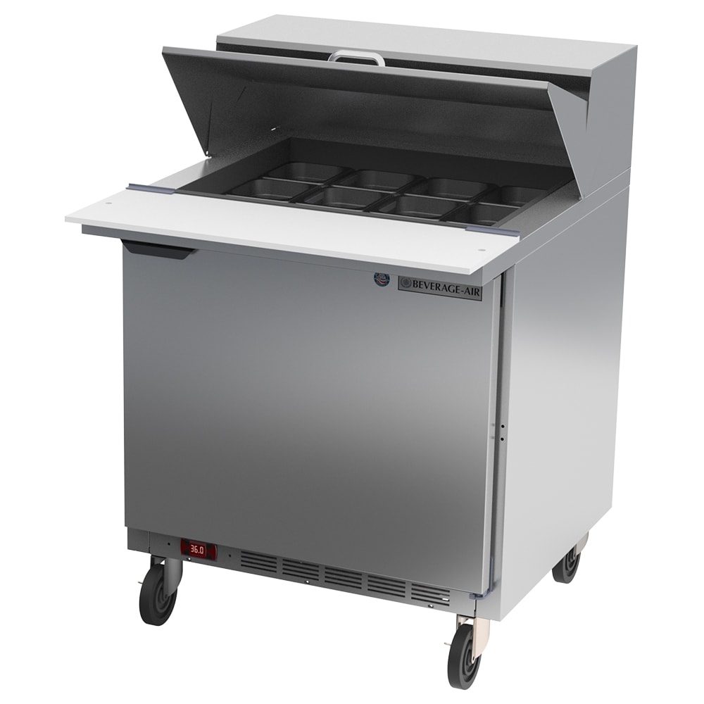 Beverage-Air SPE32HC-12M 32" Hydrocarbon Series Sandwich/Salad Prep Table w/ Refrigerated Base, 115v