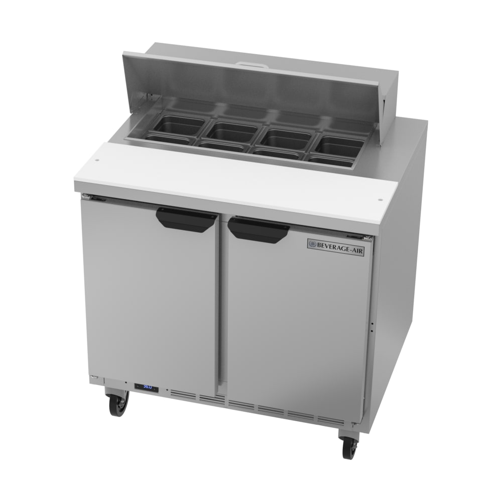 Beverage-Air SPE36HC-08 36" Hydrocarbon Series Sandwich/Salad Prep Table w/ Refrigerated Base, 115v