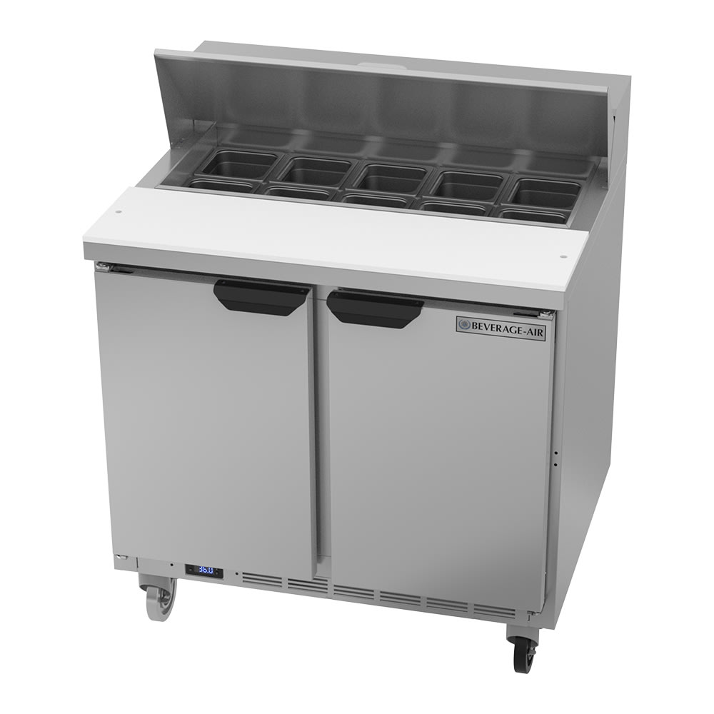 Beverage-Air SPE36HC-10 36" Hydrocarbon Series Sandwich/Salad Prep Table w/ Refrigerated Base, 115v