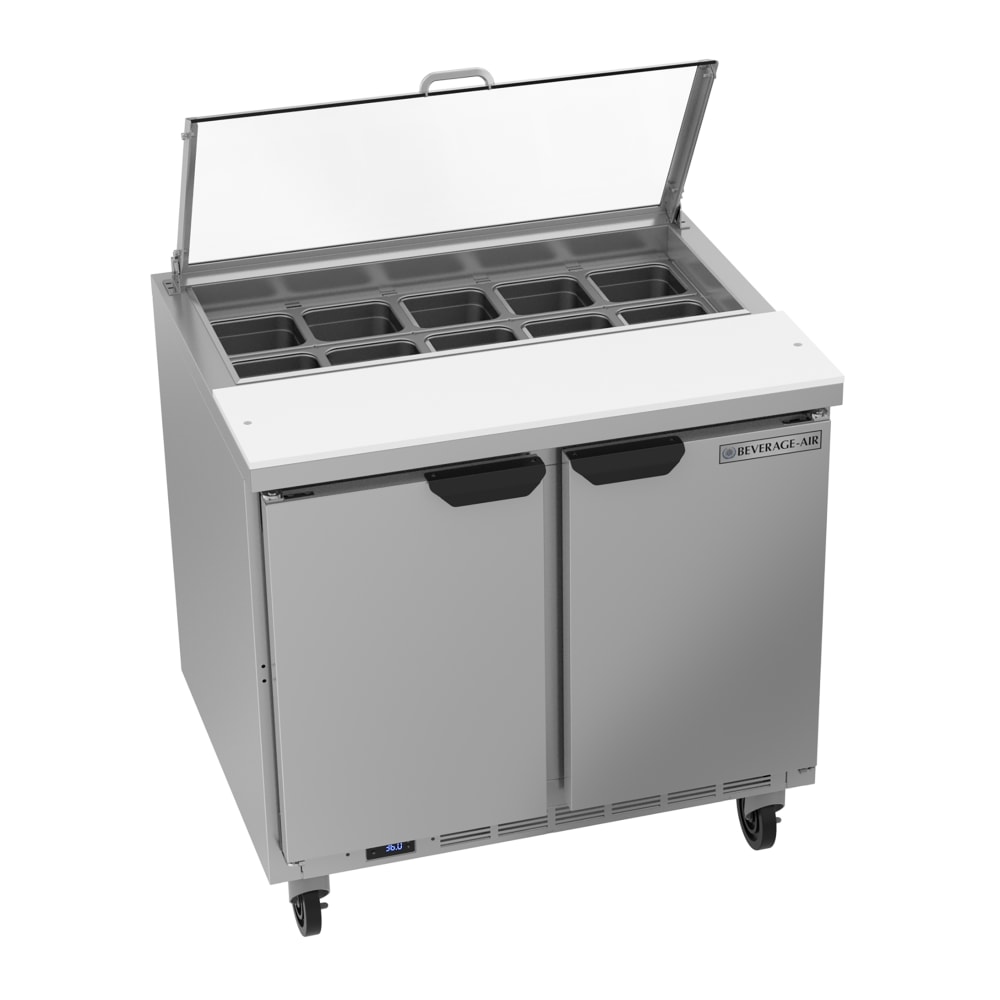 Beverage-Air SPE36HC-10-CL 36" Hydrocarbon Series Sandwich/Salad Prep Table w/ Refrigerated Base, 115v