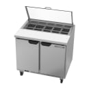 Beverage-Air SPE36HC-10-CL 36" Hydrocarbon Series Sandwich/Salad Prep Table w/ Refrigerated Base, 115v thumbnail 2