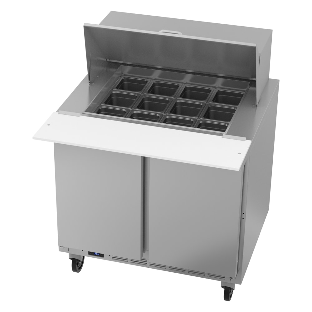 Beverage-Air SPE36HC-12M 36" Hydrocarbon Series Mega Top Sandwich/Salad Prep Table w/ Refrigerated Base, 115v