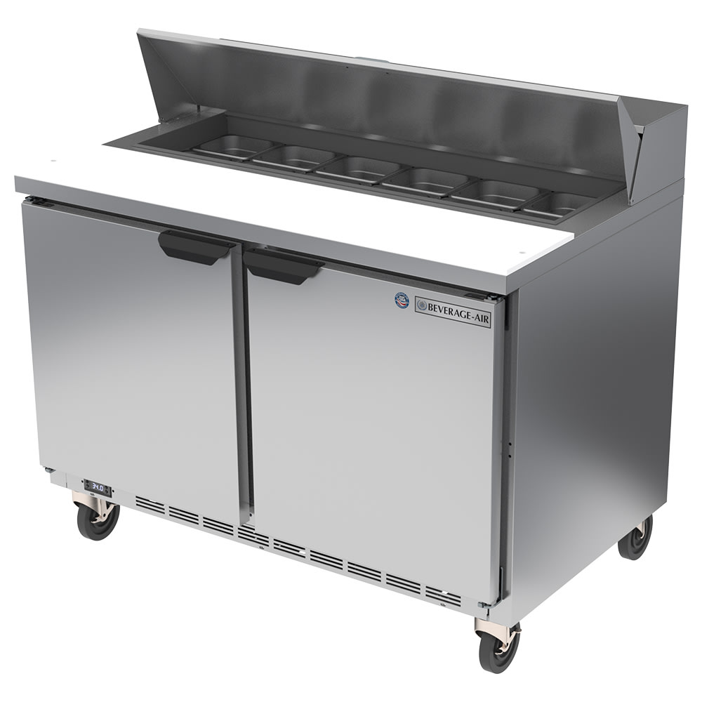 Beverage-Air SPE48HC-12 48" Hydrocarbon Series Sandwich/Salad Prep Table w/ Refrigerated Base, 115v