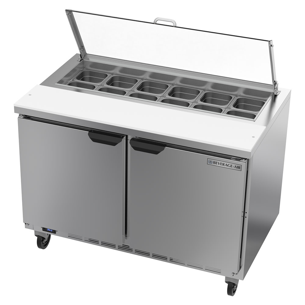 Beverage-Air SPE48HC-12-CL 48" Hydrocarbon Series Sandwich/Salad Prep Table w/ Refrigerated Base, 115v