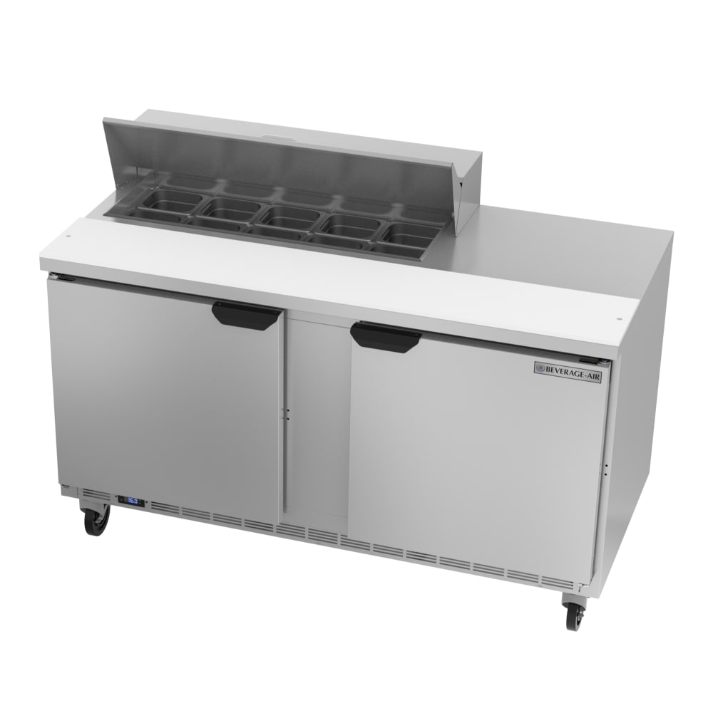 Beverage-Air SPE60HC-10 60" Hydrocarbon Series Sandwich/Salad Prep Table w/ Refrigerated Base, 115v