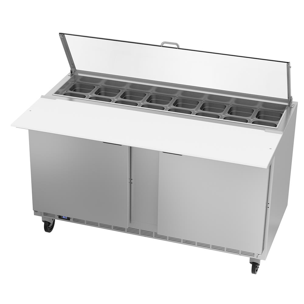 Beverage-Air SPE60HC-16-CL 60" Hydrocarbon Series Sandwich/Salad Prep Table w/ Refrigerated Base, 115v