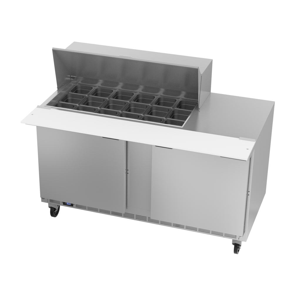 Beverage-Air SPE60HC-18M 60" Hydrocarbon Series Mega Top Sandwich/Salad Prep Table w/ Refrigerated Base, 115v