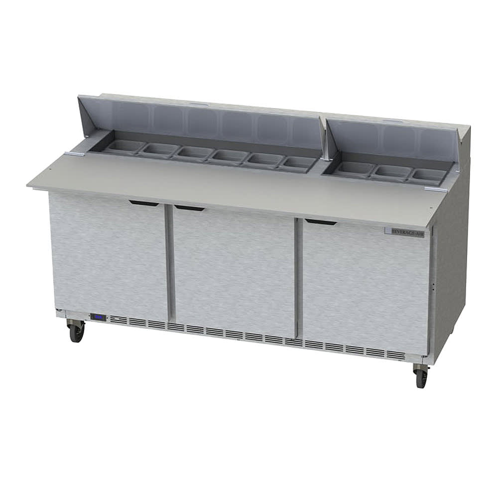 Beverage-Air SPE72HC-18C 72" Hydrocarbon Series Sandwich/Salad Prep Table w/ Refrigerated Base, 115v