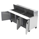 Beverage-Air SPE72HC-30M 72" Hydrocarbon Series Mega Top Sandwich/Salad Prep Table w/ Refrigerated Base, 115v thumbnail 2