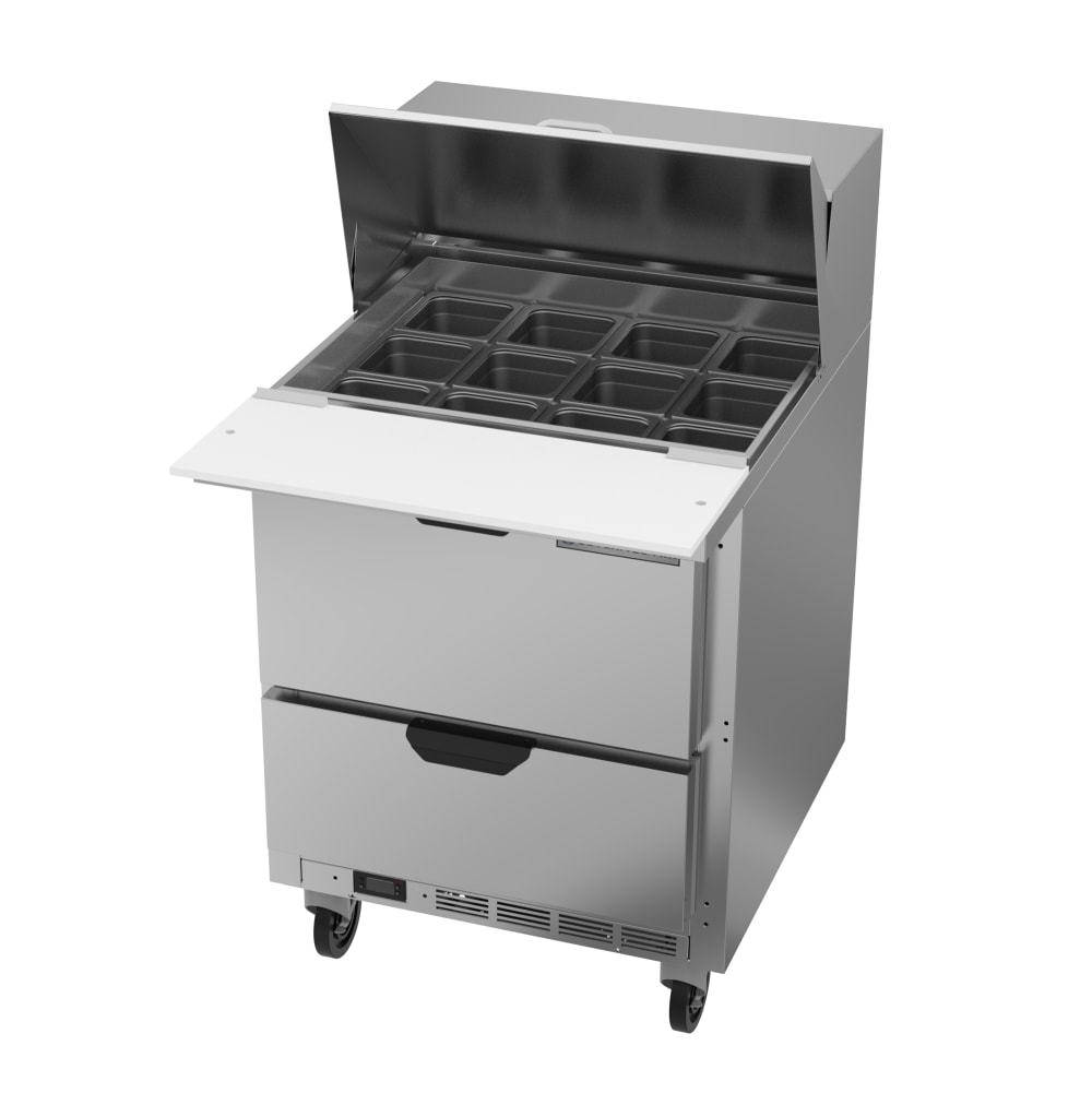 Beverage-Air SPED27HC-12M-B 27" Hydrocarbon Series Mega Top Sandwich/Salad Prep Table w/ Refrigerated Base, 115v