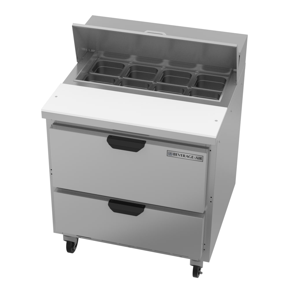 Beverage-Air SPED32HC-08-2 32" Hydrocarbon Series Sandwich/Salad Prep Table w/ Refrigerated Base, 115v