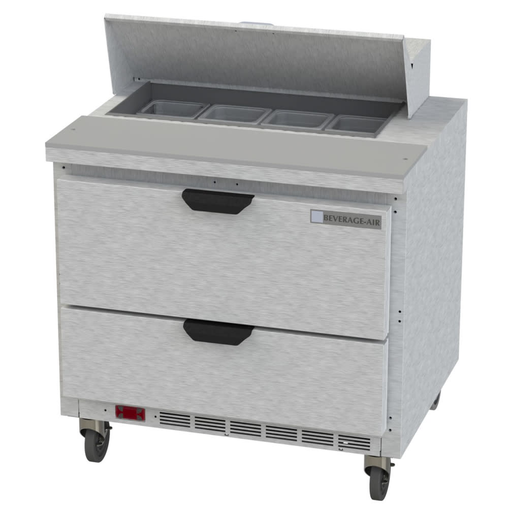 Beverage-Air SPED36HC-08-2 36" Hydrocarbon Series Sandwich/Salad Prep Table w/ Refrigerated Base, 115v
