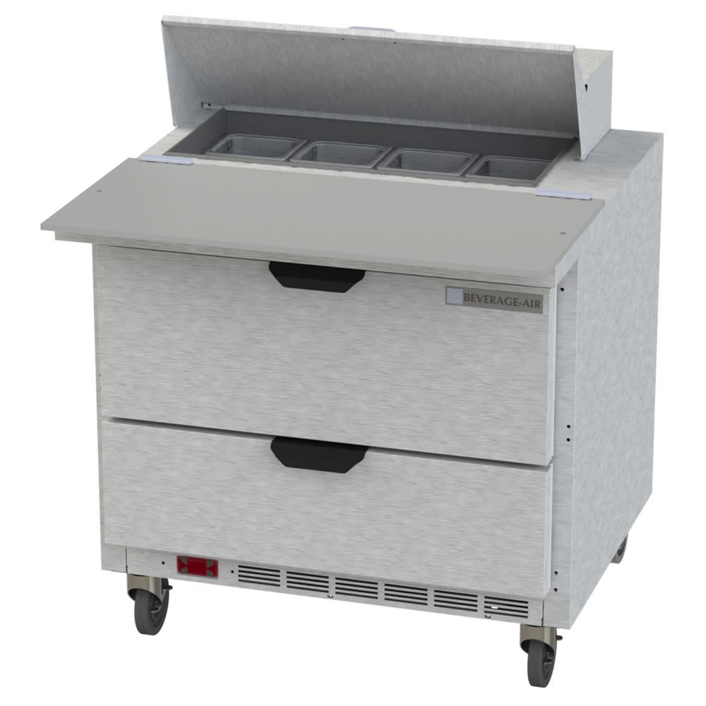 Beverage-Air SPED36HC-08C-2 36" Hydrocarbon Series Sandwich/Salad Prep Table w/ Refrigerated Base, 115v