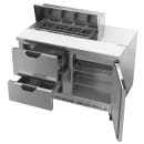 Beverage-Air SPED48HC-08-2 48" Hydrocarbon Series Sandwich/Salad Prep Table w/ Refrigerated Base, 115v thumbnail 2