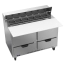 Beverage-Air SPED48HC-12C-4 48" Hydrocarbon Series Sandwich/Salad Prep Table w/ Refrigerated Base, 115v thumbnail 3