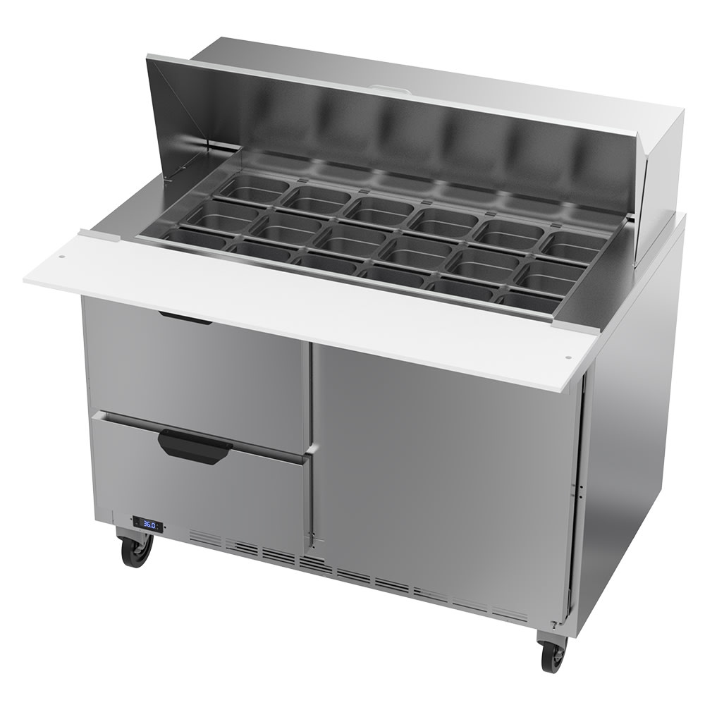 Beverage-Air SPED48HC-18M-2 48" Hydrocarbon Series Mega Top Sandwich/Salad Prep Table w/ Refrigerated Base, 115v