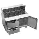 Beverage-Air SPED48HC-18M-2 48" Hydrocarbon Series Mega Top Sandwich/Salad Prep Table w/ Refrigerated Base, 115v thumbnail 4