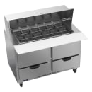 Beverage-Air SPED48HC-18M-4 48" Hydrocarbon Series Mega Top Sandwich/Salad Prep Table w/ Refrigerated Base, 115v thumbnail 3