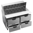 Beverage-Air SPED48HC-18M-4 48" Hydrocarbon Series Mega Top Sandwich/Salad Prep Table w/ Refrigerated Base, 115v thumbnail 4