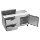 Beverage-Air SPED60HC-08-2 60" Hydrocarbon Series Sandwich/Salad Prep Table w/ Refrigerated Base, 115v thumbnail 4
