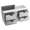 Beverage-Air SPED60HC-08-4 60" Hydrocarbon Series Sandwich/Salad Prep Table w/ Refrigerated Base, 115v thumbnail 4