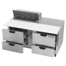 Beverage-Air SPED60HC-08C-4 60" Hydrocarbon Series Sandwich/Salad Prep Table w/ Refrigerated Base, 115v thumbnail 2