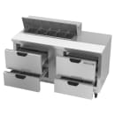 Beverage-Air SPED60HC-10-4 60" Hydrocarbon Series Sandwich/Salad Prep Table w/ Refrigerated Base, 115v thumbnail 2
