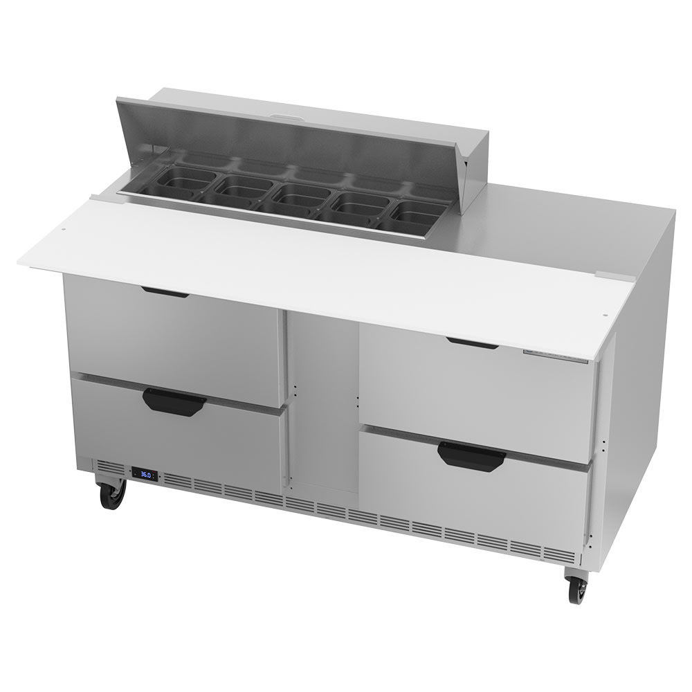 Beverage-Air SPED60HC-10C-4 60" Hydrocarbon Series Sandwich/Salad Prep Table w/ Refrigerated Base, 115v