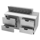 Beverage-Air SPED60HC-12-4 60" Hydrocarbon Series Sandwich/Salad Prep Table w/ Refrigerated Base, 115v thumbnail 2