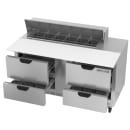 Beverage-Air SPED60HC-12C-4 60" Hydrocarbon Series Sandwich/Salad Prep Table w/ Refrigerated Base, 115v thumbnail 2