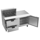 Beverage-Air SPED60HC-12M-2 60" Hydrocarbon Series Mega Top Sandwich/Salad Prep Table w/ Refrigerated Base, 115v thumbnail 4