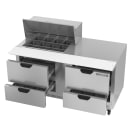 Beverage-Air SPED60HC-12M-4 60" Hydrocarbon Series Mega Top Sandwich/Salad Prep Table w/ Refrigerated Base, 115v thumbnail 2