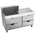 Beverage-Air SPED60HC-12M-4 60" Hydrocarbon Series Mega Top Sandwich/Salad Prep Table w/ Refrigerated Base, 115v thumbnail 3