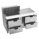 Beverage-Air SPED60HC-12M-4 60" Hydrocarbon Series Mega Top Sandwich/Salad Prep Table w/ Refrigerated Base, 115v thumbnail 4