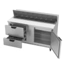 Beverage-Air SPED60HC-16-2 60" Hydrocarbon Series Sandwich/Salad Prep Table w/ Refrigerated Base, 115v thumbnail 2