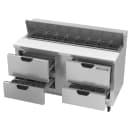 Beverage-Air SPED60HC-16-4 60" Hydrocarbon Series Sandwich/Salad Prep Table w/ Refrigerated Base, 115v thumbnail 2