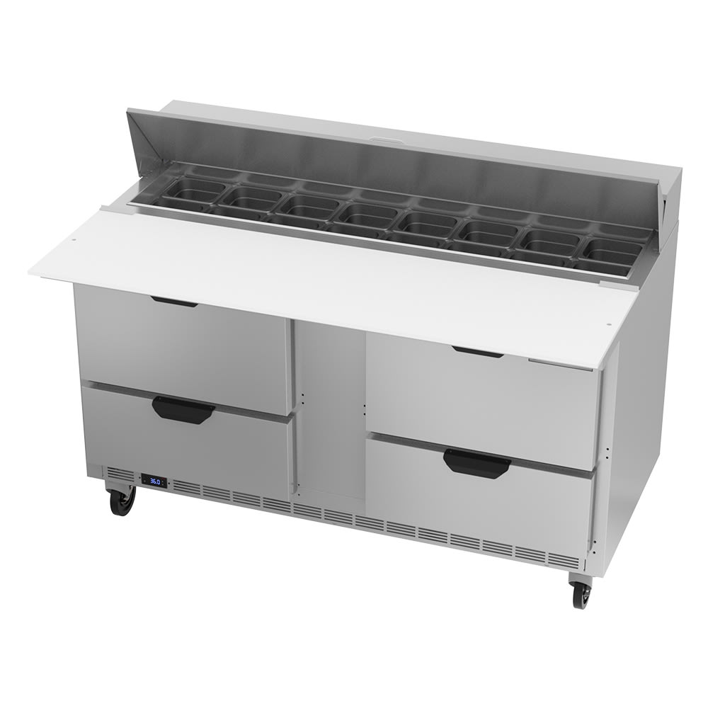 Beverage-Air SPED60HC-16C-4 60" Hydrocarbon Series Sandwich/Salad Prep Table w/ Refrigerated Base, 115v