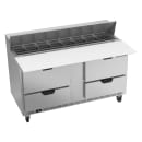 Beverage-Air SPED60HC-16C-4 60" Hydrocarbon Series Sandwich/Salad Prep Table w/ Refrigerated Base, 115v thumbnail 3