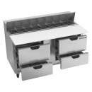 Beverage-Air SPED60HC-16C-4 60" Hydrocarbon Series Sandwich/Salad Prep Table w/ Refrigerated Base, 115v thumbnail 4