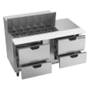 Beverage-Air SPED60HC-18M-4 60" Hydrocarbon Series Mega Top Sandwich/Salad Prep Table w/ Refrigerated Base, 115v thumbnail 4