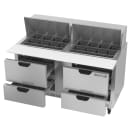 Beverage-Air SPED60HC-24M-4 60" Hydrocarbon Series Mega Top Sandwich/Salad Prep Table w/ Refrigerated Base, 115v thumbnail 2