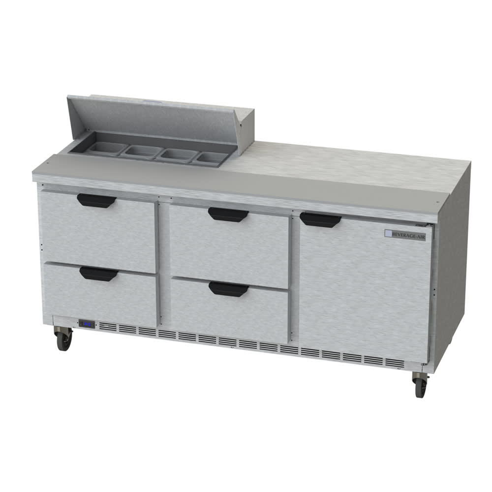 Beverage-Air SPED72HC-08-4 72" Hydrocarbon Series Sandwich/Salad Prep Table w/ Refrigerated Base, 115v