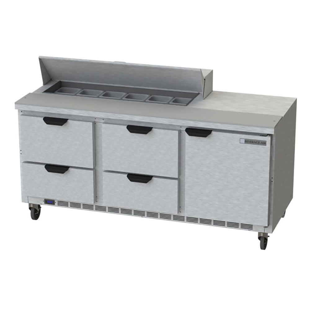 Beverage-Air SPED72HC-12-4 72" Hydrocarbon Series Sandwich/Salad Prep Table w/ Refrigerated Base, 115v